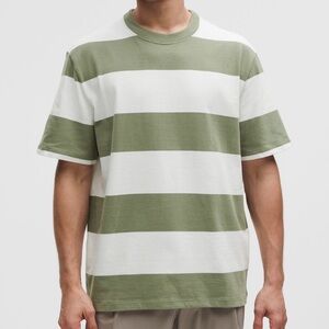 Lululemon Heavyweight Cotton Jersey T-Shirt Pack Stripe Burnside Green White Med